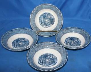 Royal Currier and Ives China Dinnerware Fruit Berry Bowls Set of four 