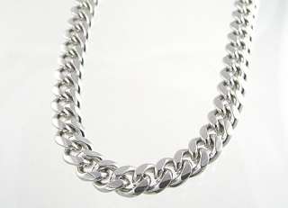   RHODIUM OPEN CURB LINK CHAIN MENS NECKLACE 9mm 20 or custom size