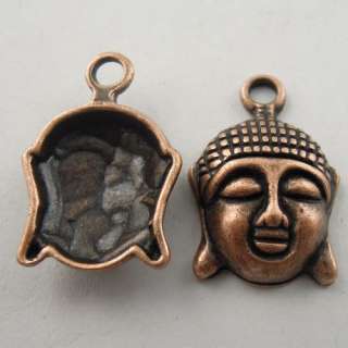Atq copper look retro charm pendants buddha head 50pcs  