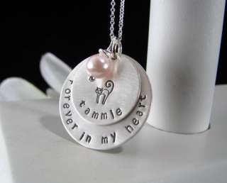   Sterling Silver Hand Stamped In Loving Memory Remembrance Necklace