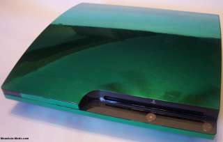 PS3 Playstation 3 SLIM Green Chrome System SKIN KIT MOD  