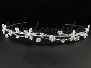 Wedding Flowers Crystal Rhinestone Headband Tiara T1081  