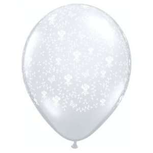 Mayflower Balloons 6020 16 Inch All Over Flowers Clear Latex Pack Of 