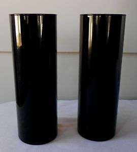   Vase * BLACK GLASS * Libbey * Cylindrical Cylinder Shape 10  