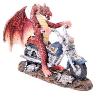 Dragon Riding Motorbike Ornament Figure Figurine NEW  