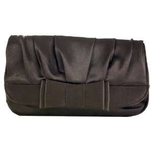   Sophisticated Brown Satin Flap Clutch Evening Purse 