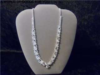 DAVIDS BRIDAL BOUTIQUE RHINESTONE SILVERTONE 16 18 NECKLACE JEWELRY 