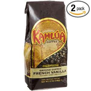 White Coffee Kahlua French Vanilla Gourmet Ground Coffee, 12 Ounce 
