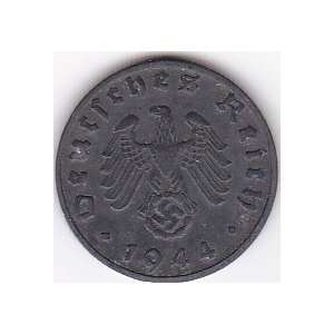  1944 B Germany Third Reich 1 Reichspfennig Coin 
