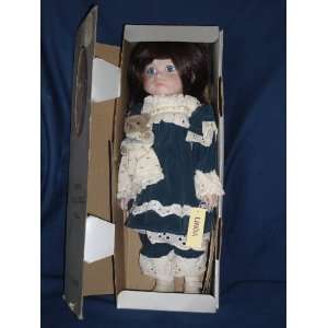   Manns Porcelain Collectible Doll Linda 14 inch 