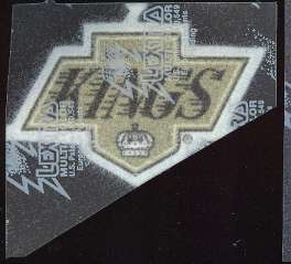 Los Angeles Kings 3 inch Lextra Iron On Gray Logo Patch  