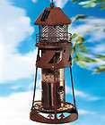 Solar Powered Lighthouse Bird Feeder Light Garden Decor Path Lighting