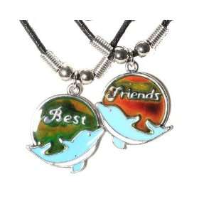  Dolphin Best Friends Mood Necklace Set Jewelry