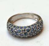 BLUE SAPPHIRE PAVE DOME BAND RING 2.56 CT  
