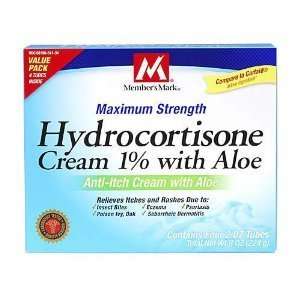 Members Mark Hydrocortisone Cream 1%, Net Wt. 4x2 oz.  8 oz.