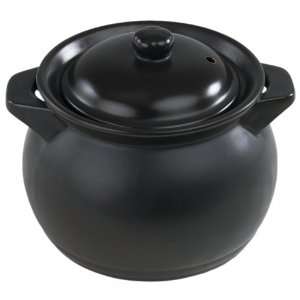    0704 6 Quart Stoneware Chinese Cooking Pot, Black