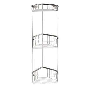  Gedy 2484 Wire Corner Triple Shower Basket 2484