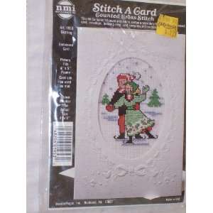    Skating Counted Cross Stitch Stitch a Card Kit 