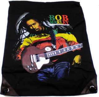 Bob Marley Guitar Sway Canvas Cinch Drawstring Bag  