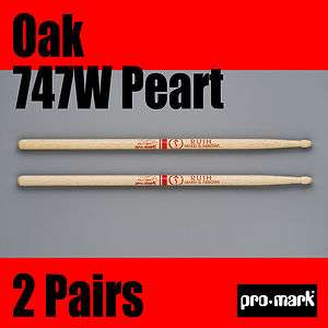 Pro Mark   Oak Drumsticks 747W PEART 2 Pairs MSRP $35.95 AUTHORIZED 