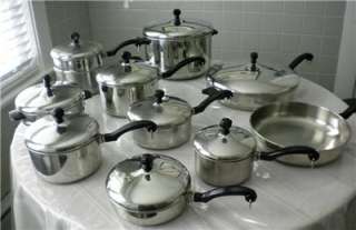 Farberware~Vintage 21 pc Dutch Oven~Saucepans ~Fry Pans~Dble Boiler 