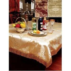  Prestige Damask Design Tablecloth in Gold Size 60 W x 