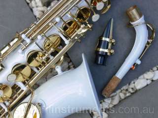 Alto Saxophone   White with Gold Keys  