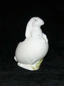Antique German Bisque Easter Rabbit Egg Candy Container  