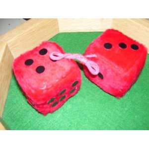  Red Fuzzy Dice Set Toys & Games