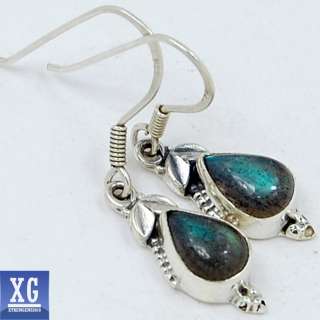   ELEGANT LABRADORITE 925 STERLING SILVER EARRINGS JEWELRY  