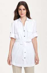 Lafayette 148 New York Belted Stretch Woven Tunic $198.00
