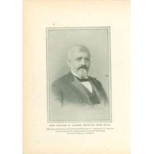  1897 Print William B Allison Iowa Senator 