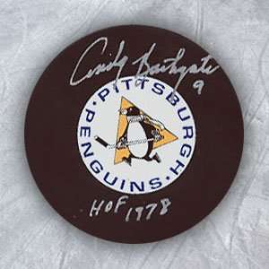 ANDY BATHGATE Pittsburgh Penguins Autographed Hockey PUCK