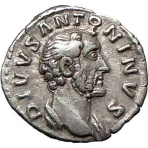ANTONINUS PIUS 161AD Rare Silver Ancient Roman Coin Posthumous Funeral 