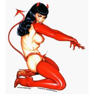 Bettie Page   Classic Devil Pose   Sticker / Decal (Betty Page   Sexy 