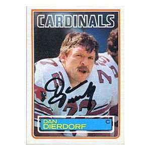 Dan Dierdorf Autographed/Signed 1983 Topps Card