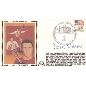 Doak Walker (Detroit Lions) autographed 1986 Pro Football Hall of Fame 