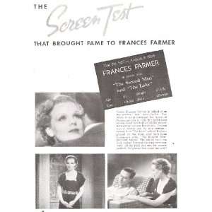 Frances Farmer 1935 Screen Test Pictures from The Second Man and 