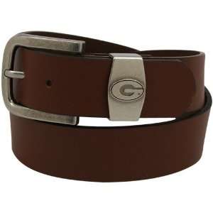  Georgia Bulldogs Brown Leather Belt
