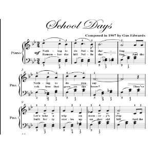  School Days Big Note Piano Sheet Music Gus Edwards Books