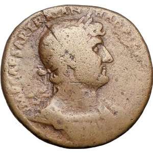  HADRIAN 120AD Rare Sestertius Authentic Ancient Roman Coin 