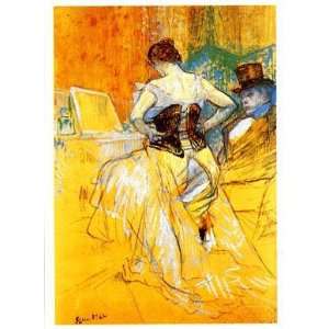 Femme Mettant Son Corset By Henri De Toulouse Lautrec Highest Quality 