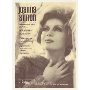  1966 Mezzo Soprano Joanna Simon Photo Booking Print Ad 