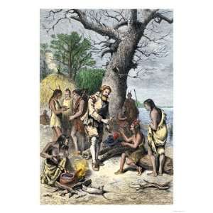 John Smith a Captive Among Native Americans of Virginia Colony, c.1600 