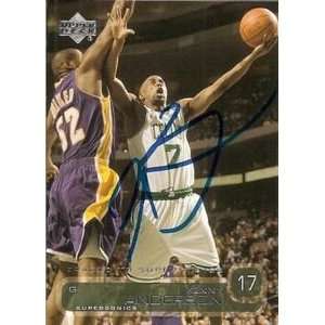 Kenny Anderson Signed Seattle Supersonics 02 03 UD Card