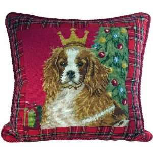   King Charles Spaniel Dog Christmas Throw Pillow   12