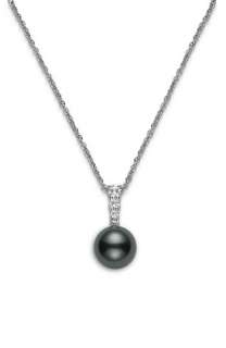 Mikimoto Morning Dew Black South Sea Cultured Pearl & Diamond 
