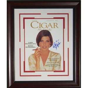  Linda Evangelista Signed Cigar Aficionado Framed Display 