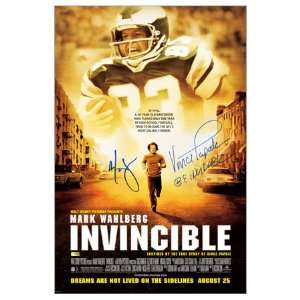Mark Wahlberg and Vince Papale Autographed Invincible Movie Poster