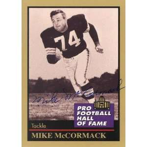  Mike McCormack Autographed Football Hall of Fame Card #96 